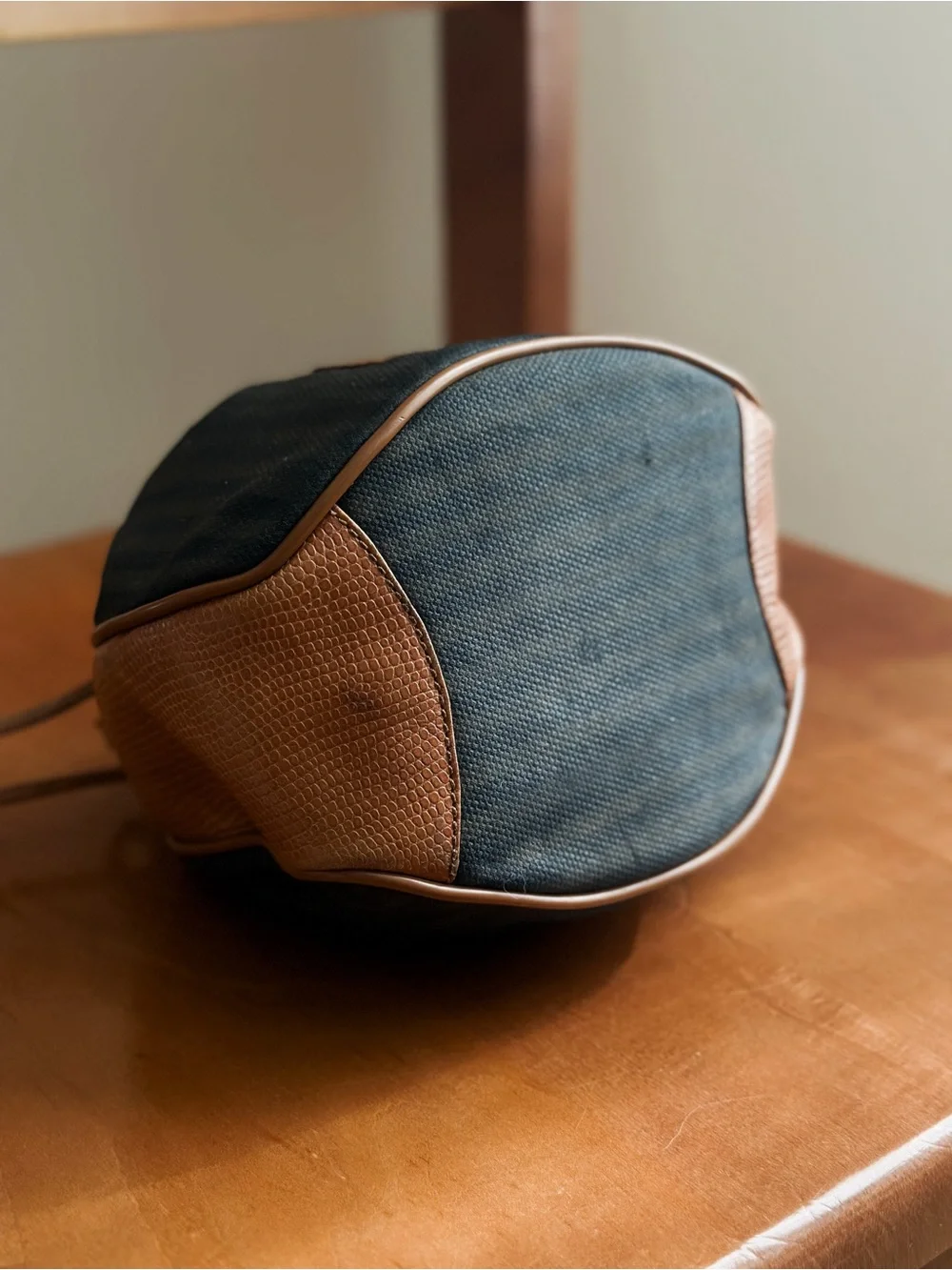 vintage 1980s Fendi Pequin bucket pouchette bag